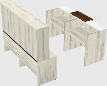 Shared u-shaped reception desks
