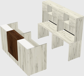 Shared u-shaped reception desks