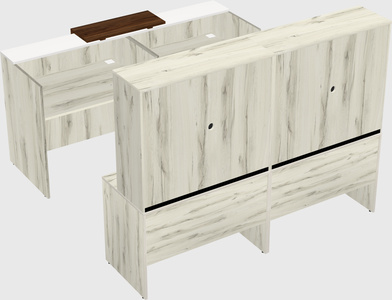 Shared u-shaped reception desks