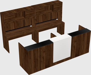 Shared u-shaped reception desks