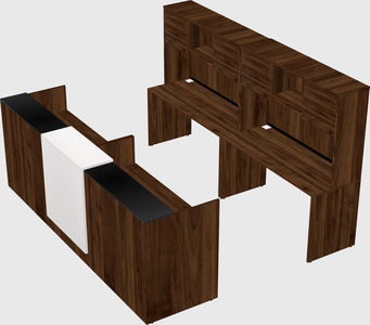 Shared u-shaped reception desks