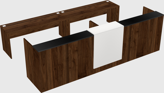 Shared u-shaped reception desks