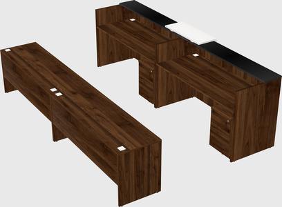 Shared u-shaped reception desks