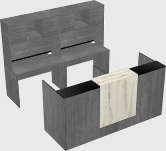 Shared u-shaped reception desks