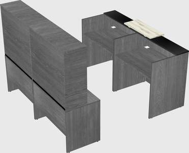 Shared u-shaped reception desks