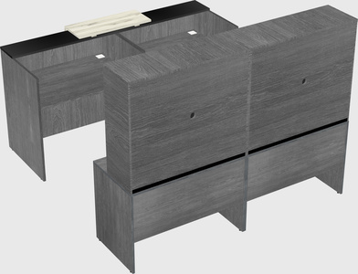 Shared u-shaped reception desks