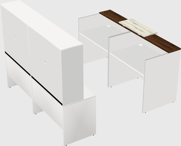 Shared u-shaped reception desks