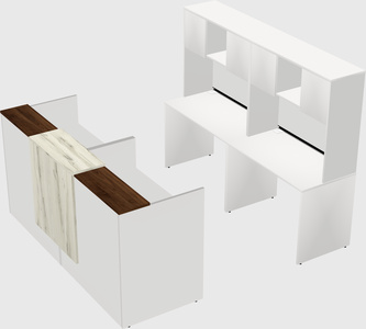 Shared u-shaped reception desks