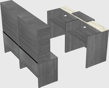 Shared u-shaped reception desks
