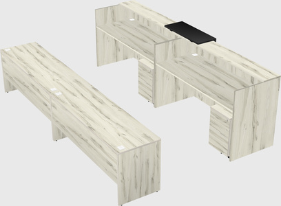 Shared u-shaped reception desks