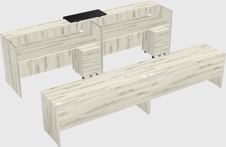 Shared u-shaped reception desks