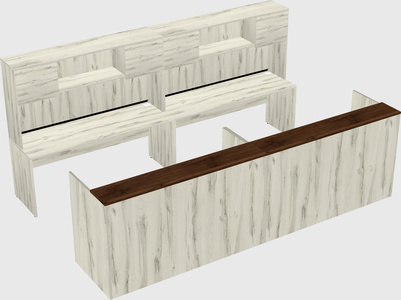 Shared u-shaped reception desks