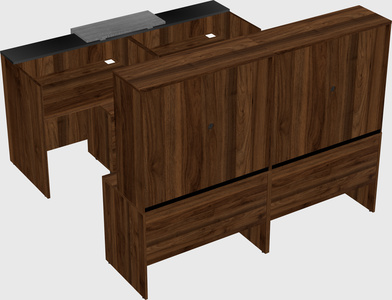 Shared u-shaped reception desks