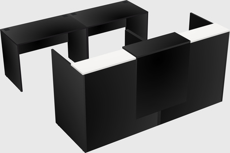 Shared u-shaped reception desks