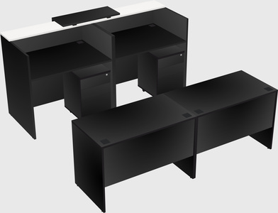 Shared u-shaped reception desks