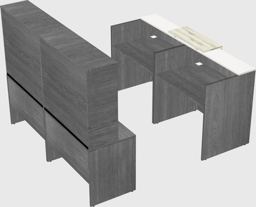 Shared u-shaped reception desks