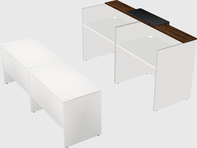 Shared u-shaped reception desks