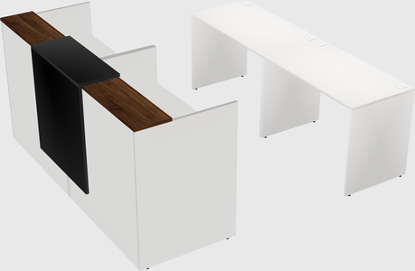 Shared u-shaped reception desks