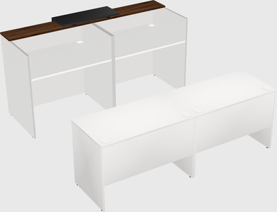 Shared u-shaped reception desks