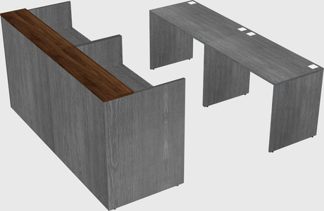 Shared u-shaped reception desks