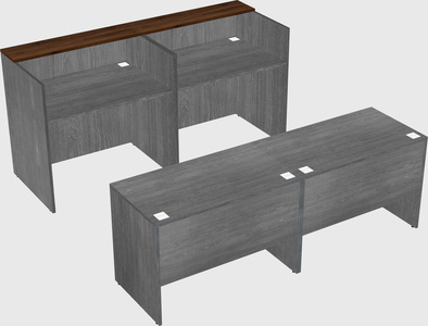 Shared u-shaped reception desks