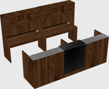 Shared u-shaped reception desks