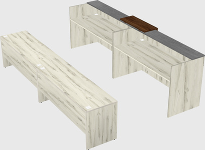 Shared u-shaped reception desks