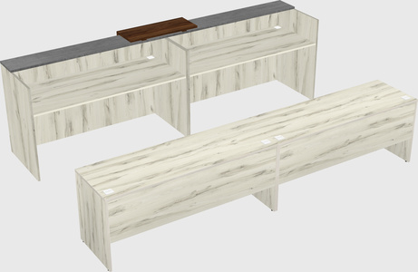Shared u-shaped reception desks