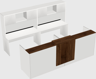 Shared u-shaped reception desks