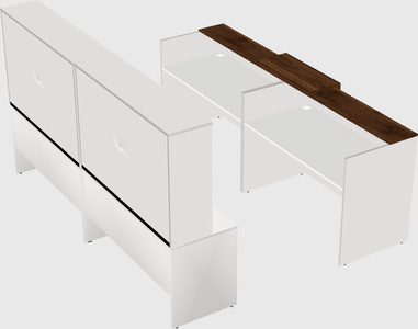 Shared u-shaped reception desks