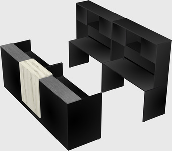 Shared u-shaped reception desks