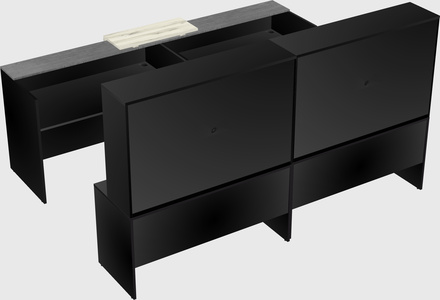 Shared u-shaped reception desks