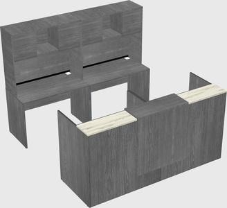 Shared u-shaped reception desks