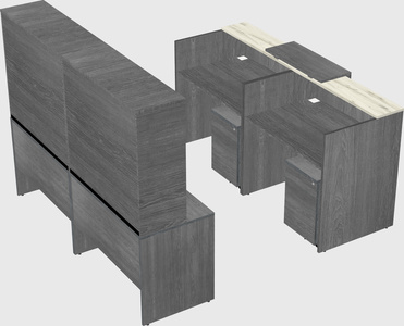 Shared u-shaped reception desks