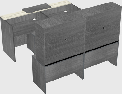 Shared u-shaped reception desks