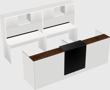 Shared u-shaped reception desks