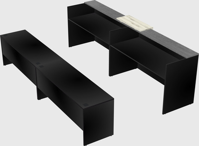 Shared u-shaped reception desks
