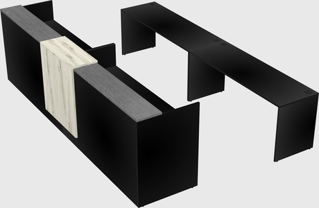 Shared u-shaped reception desks