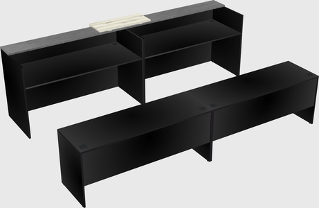 Shared u-shaped reception desks