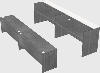 Shared u-shaped reception desks