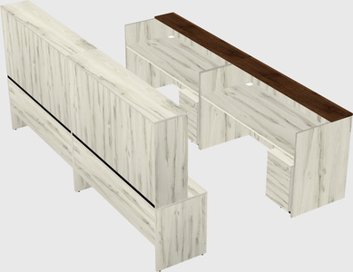 Shared u-shaped reception desks