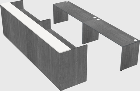Shared u-shaped reception desks
