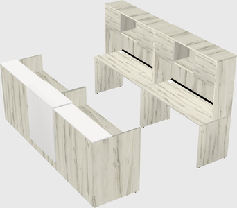 Shared u-shaped reception desks