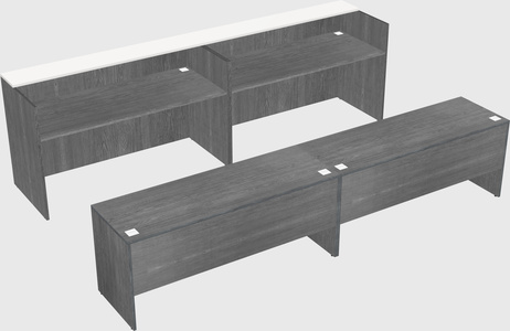 Shared u-shaped reception desks