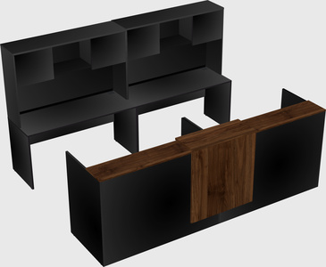 Shared u-shaped reception desks