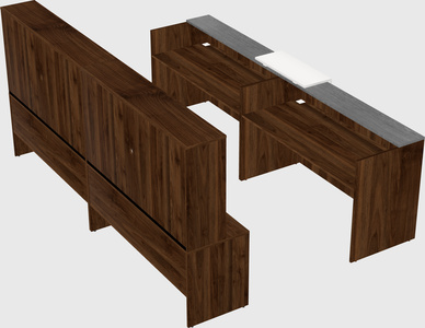 Shared u-shaped reception desks