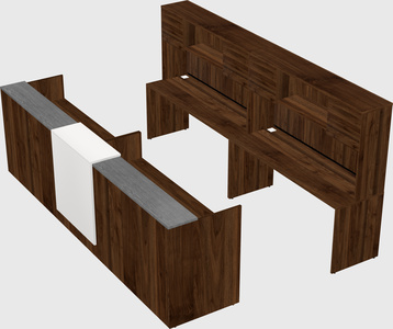 Shared u-shaped reception desks