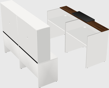 Shared u-shaped reception desks