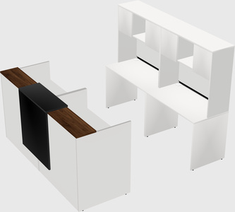 Shared u-shaped reception desks
