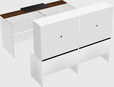 Shared u-shaped reception desks